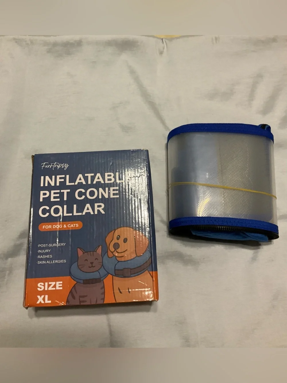 Inflatable Pet Cone Collar XL - Blue by